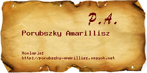 Porubszky Amarillisz névjegykártya